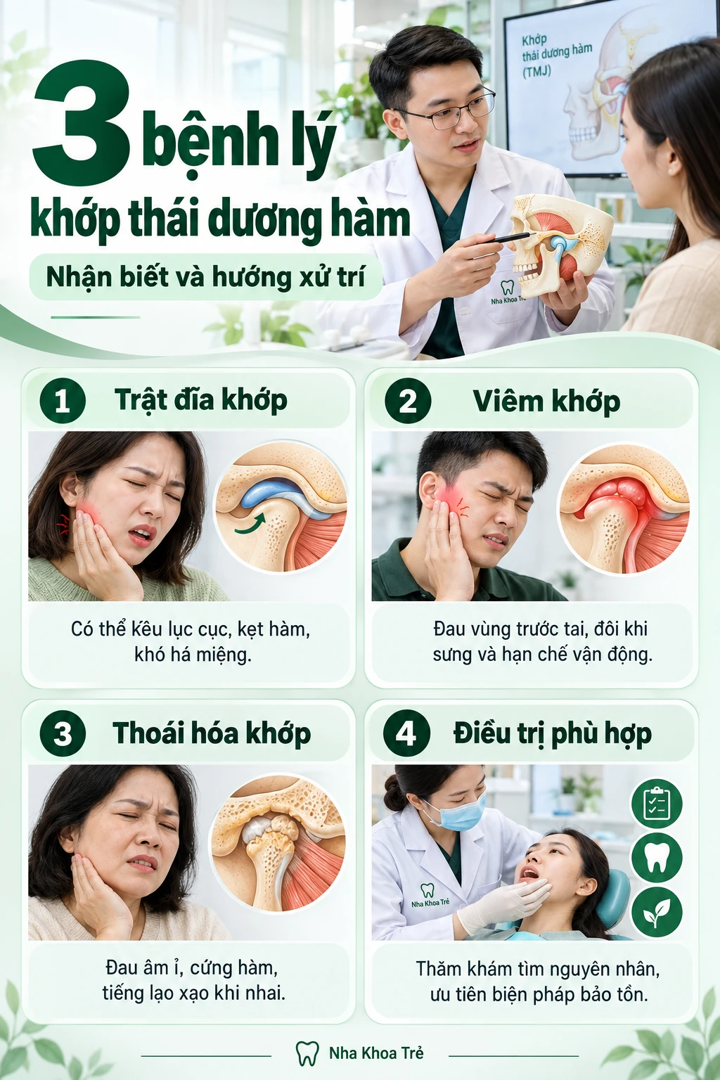 3 bệnh lý khớp thái dương hàm phổ biến và cách điều trị
