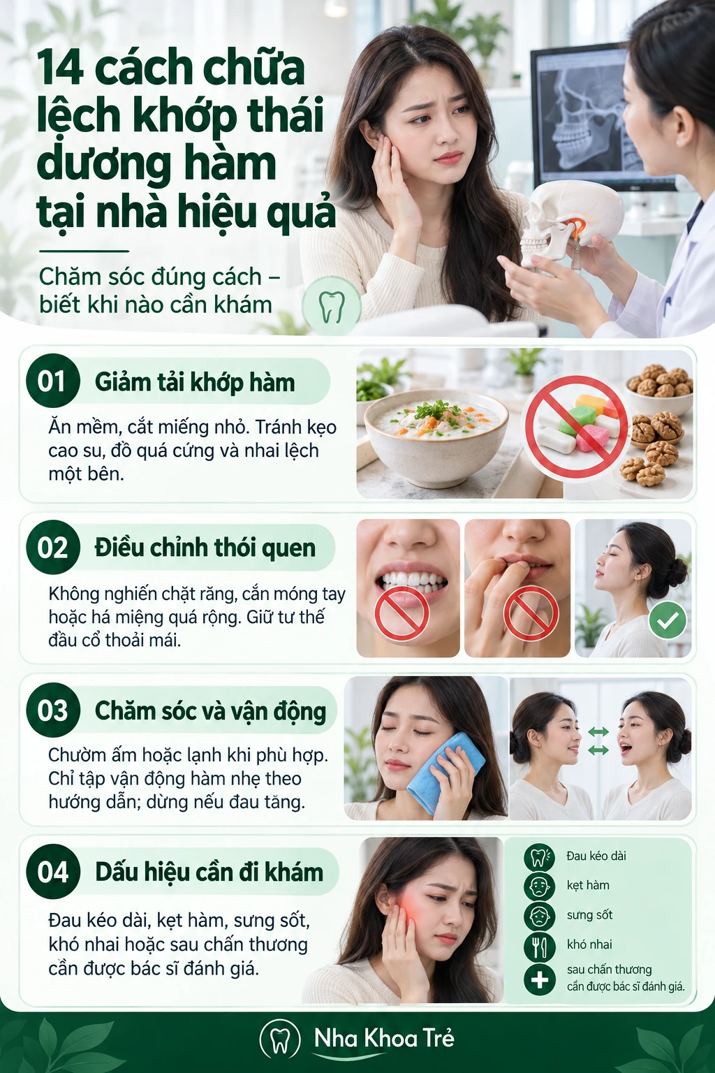 14 cách chữa lệch khớp thái dương hàm tại nhà hiệu quả