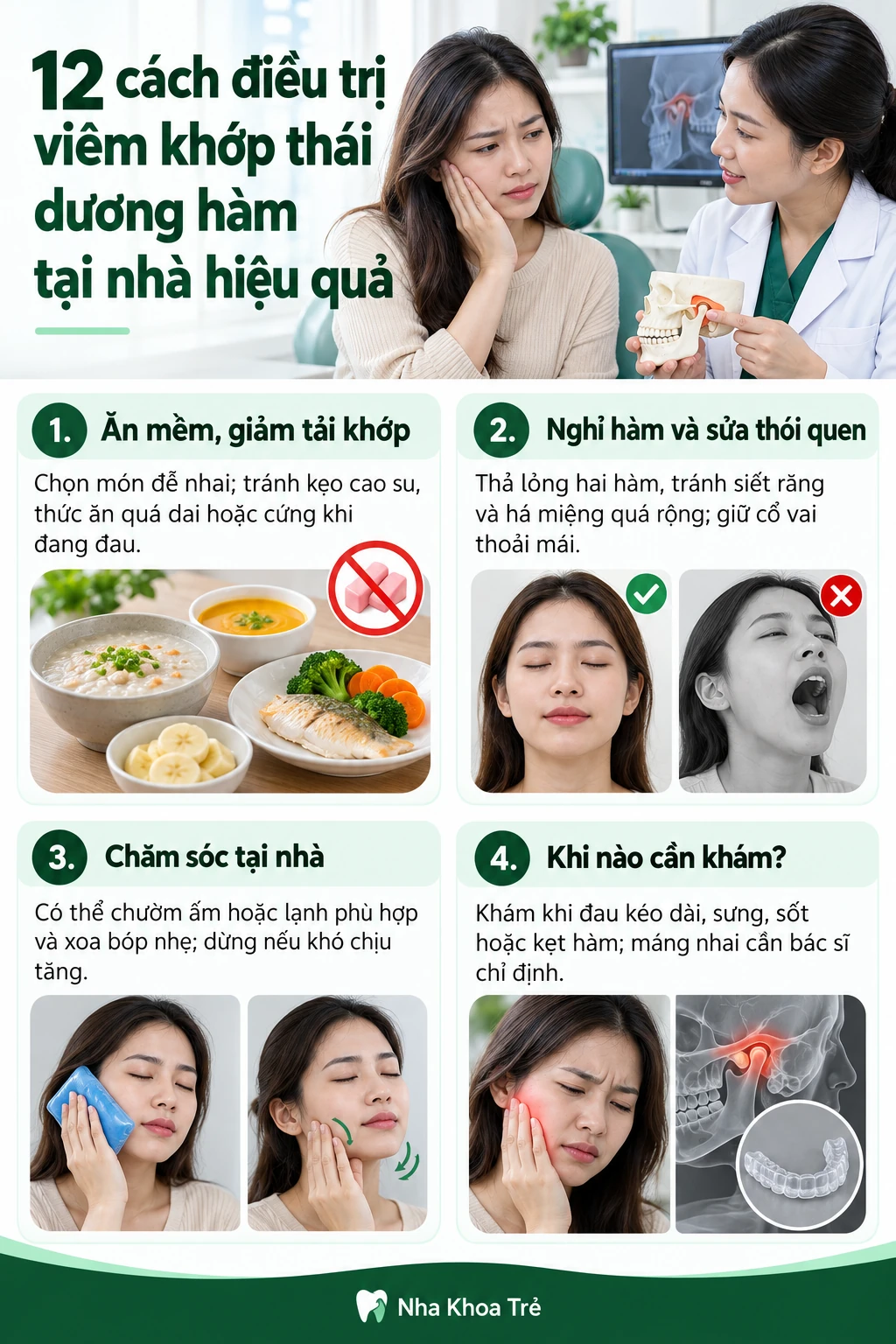 12 cách điều trị viêm khớp thái dương hàm tại nhà hiệu quả