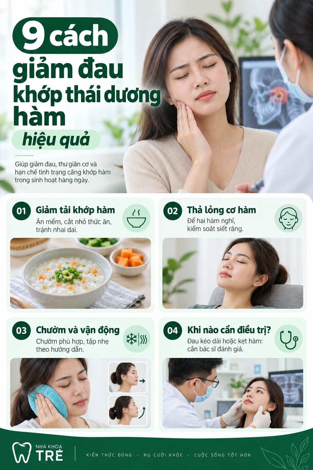 9 cách giảm đau khớp thái dương hàm hiệu quả