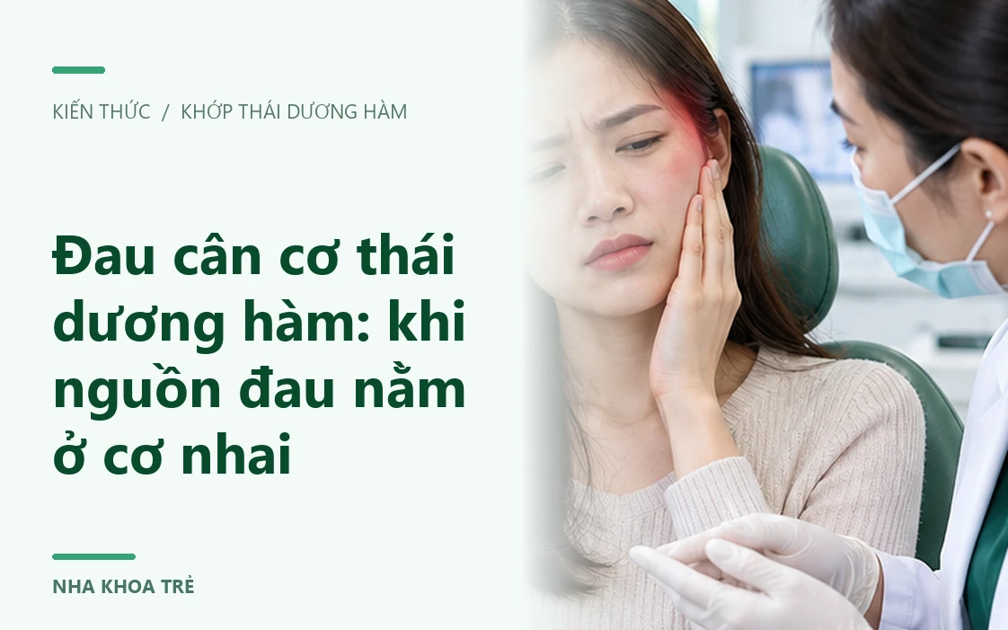 Minh họa triệu chứng mỏi cơ nhai và đau vùng hàm