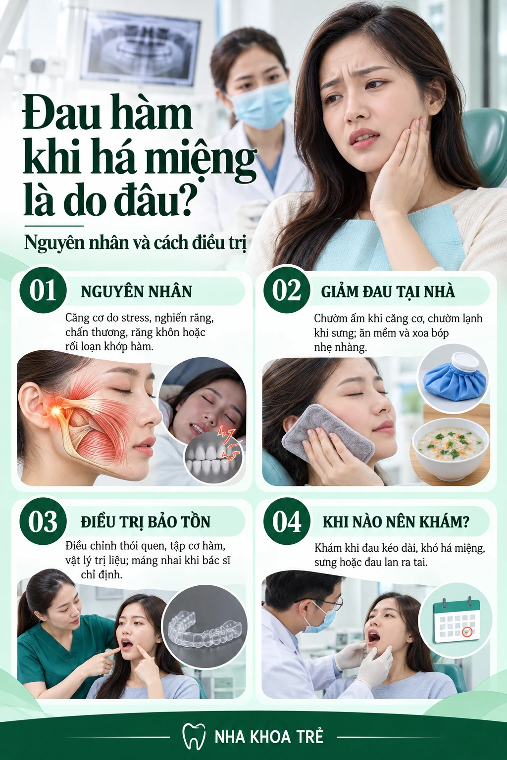 Đau hàm khi há miệng là do đâu? Cách điều trị hiệu quả