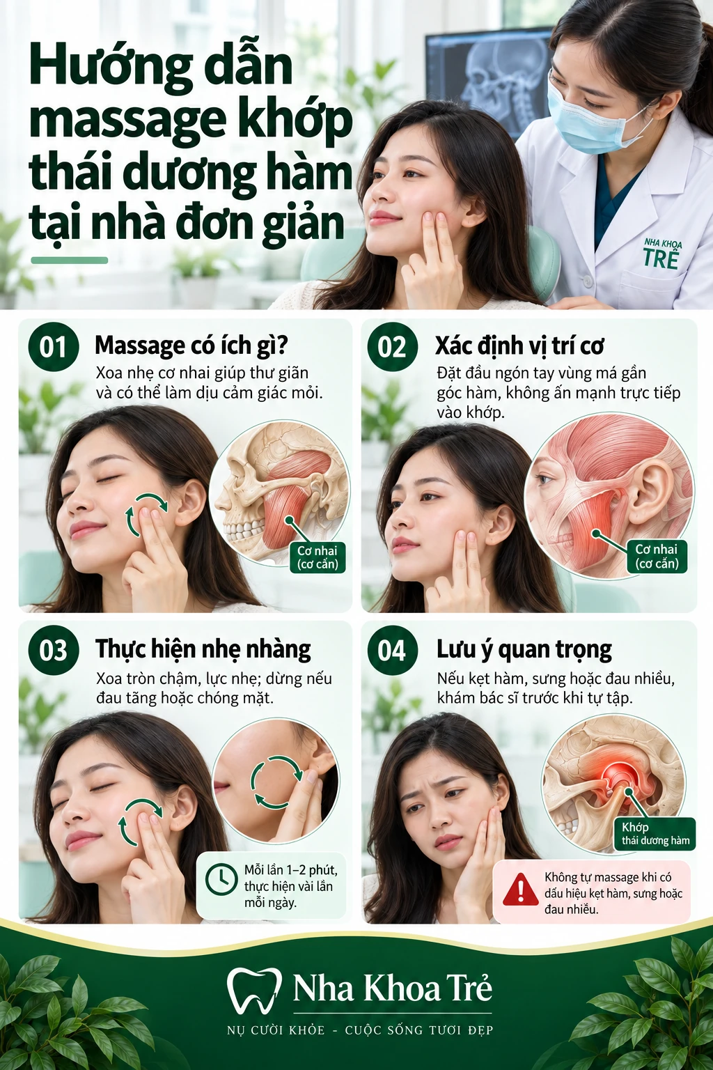 Hướng dẫn massage khớp thái dương hàm tại nhà đơn giản