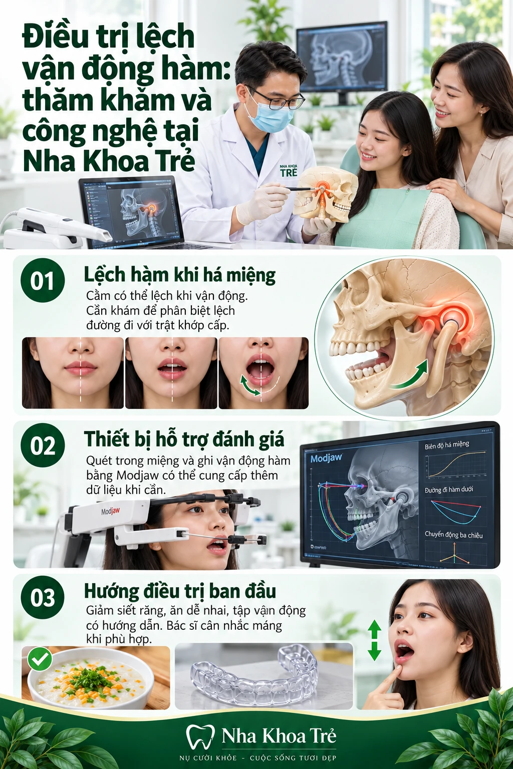 Bác sĩ thăm khám và tư vấn vận động hàm cho người bệnh