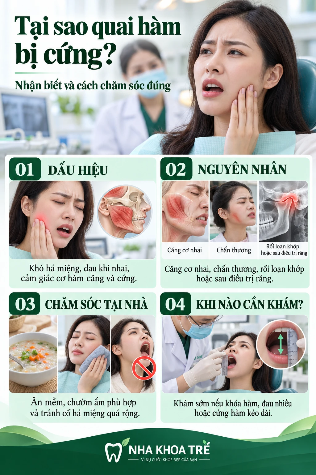 Tại sao quai hàm bị cứng? Cách chữa cứng khớp hàm