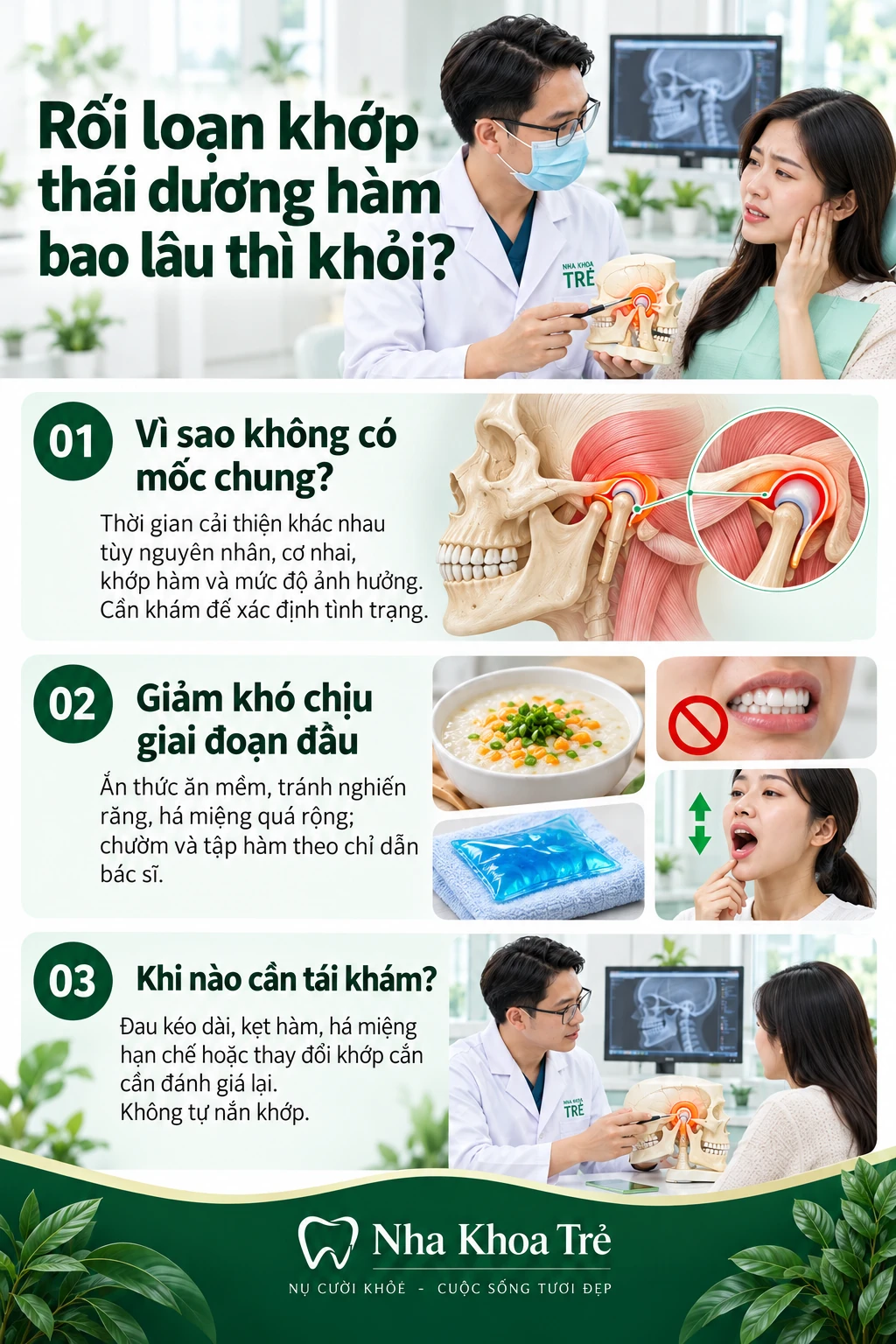 Bác sĩ thăm khám và tư vấn vận động hàm cho người bệnh