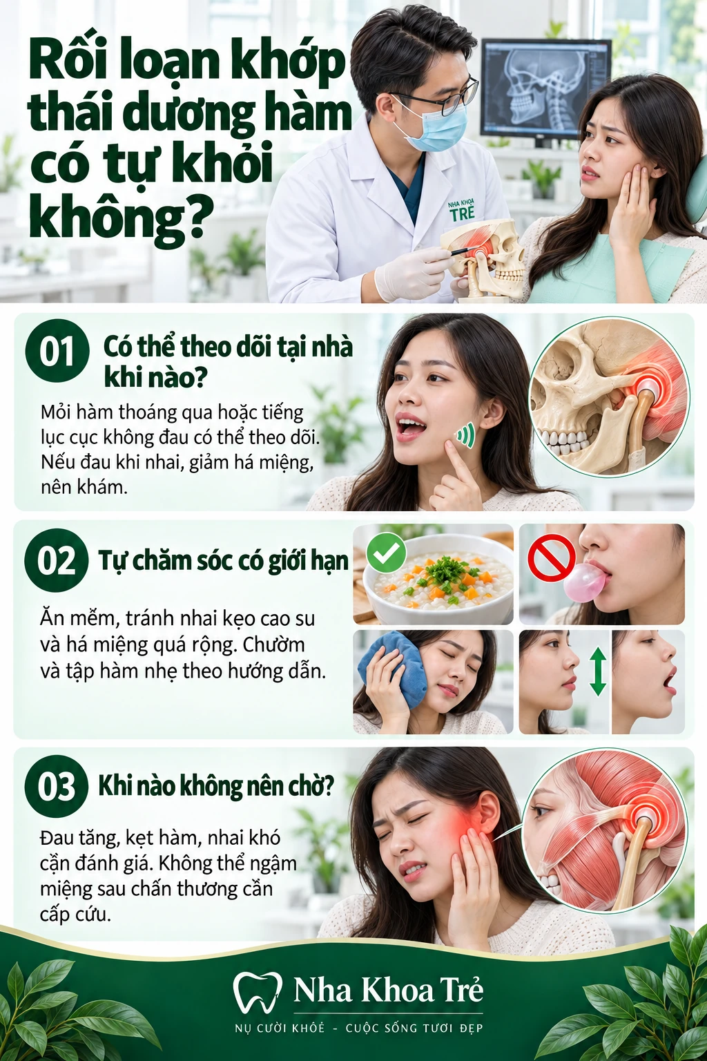 Bác sĩ thăm khám và tư vấn vận động hàm cho người bệnh