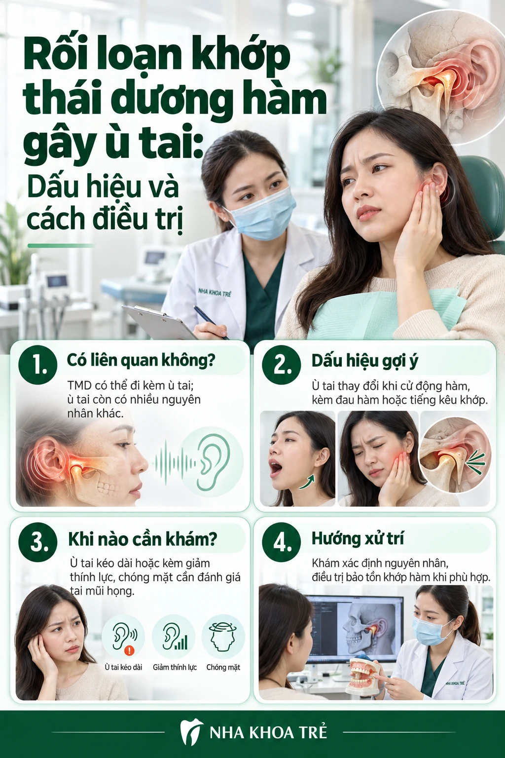Rối loạn khớp thái dương hàm gây ù tai: Dấu hiệu và cách điều trị