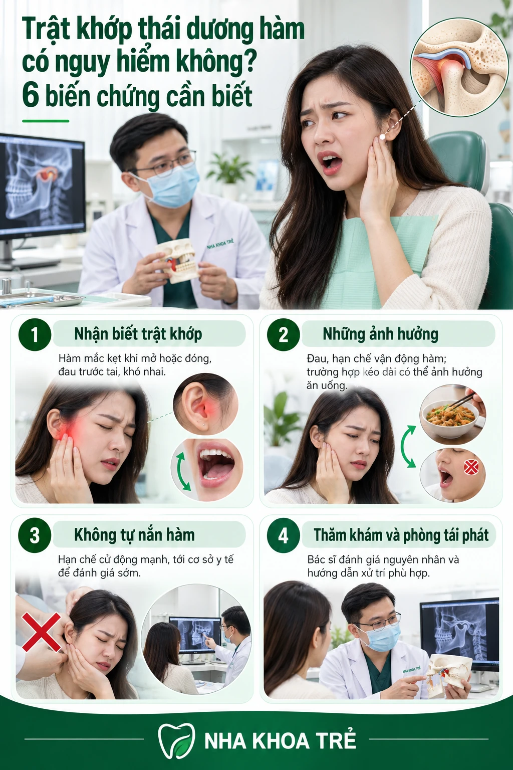 Trật khớp thái dương hàm có nguy hiểm không? 6 Biến chứng cần biết