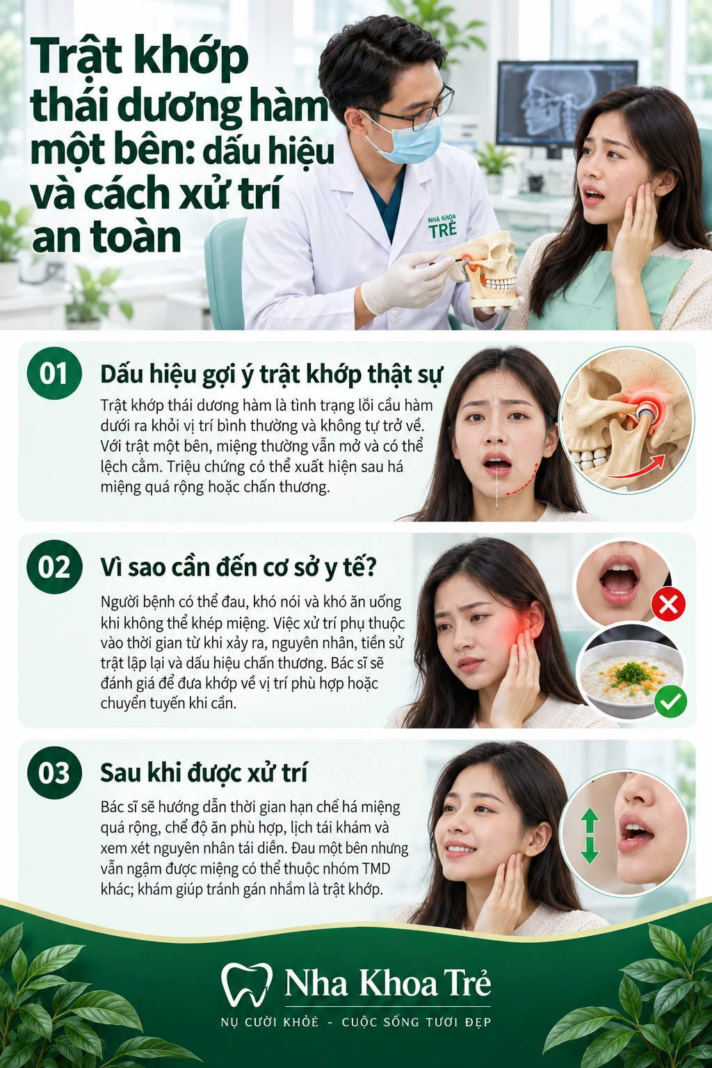 Bác sĩ thăm khám và tư vấn vận động hàm cho người bệnh