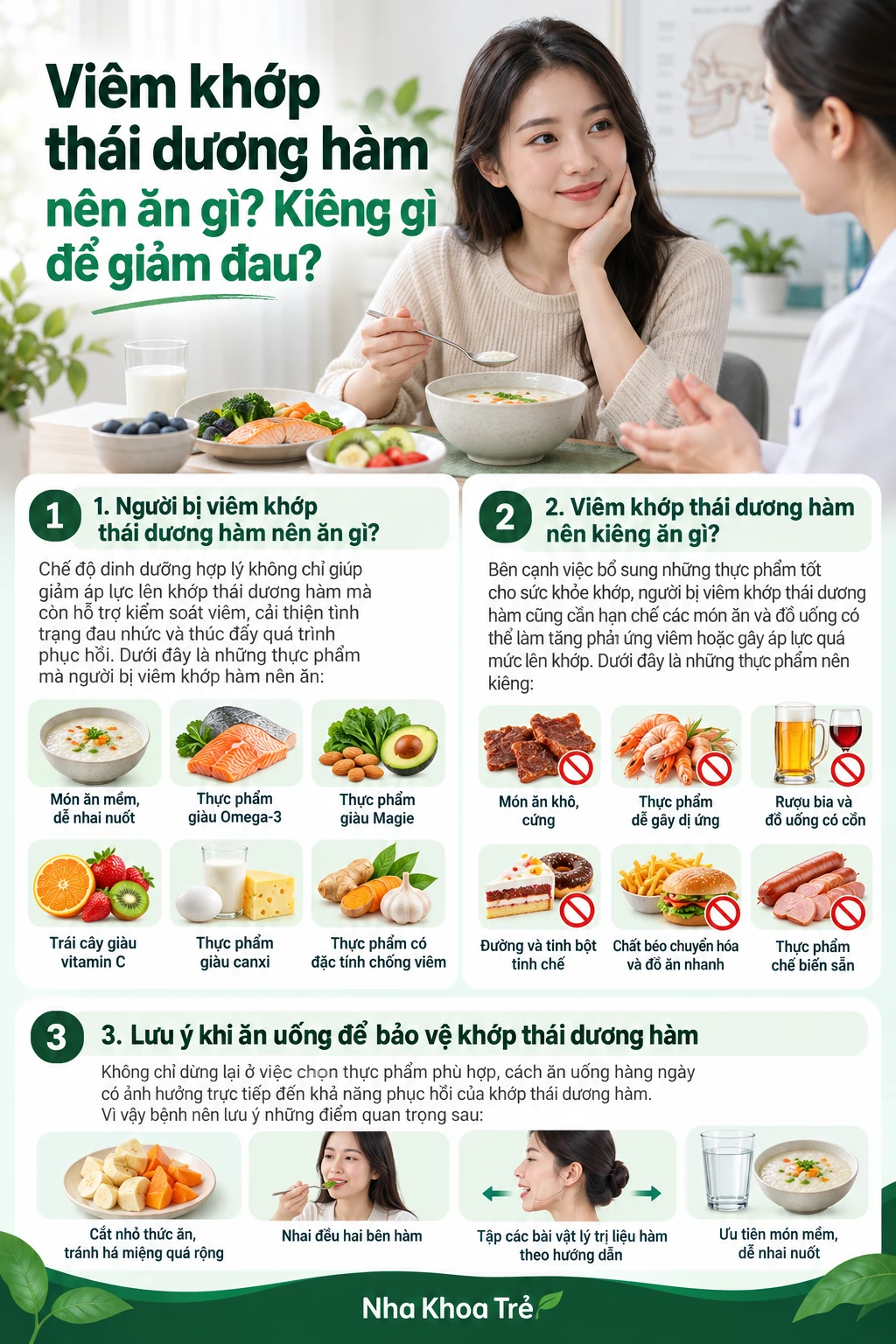 Viêm khớp thái dương hàm nên ăn gì? Kiêng gì để giảm đau?