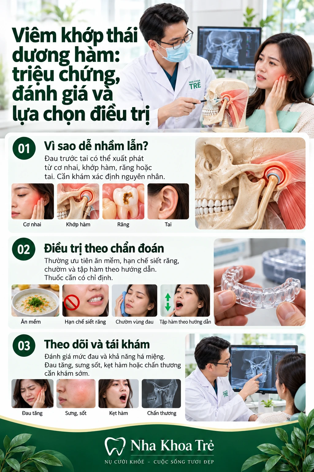 Bác sĩ thăm khám và tư vấn vận động hàm cho người bệnh