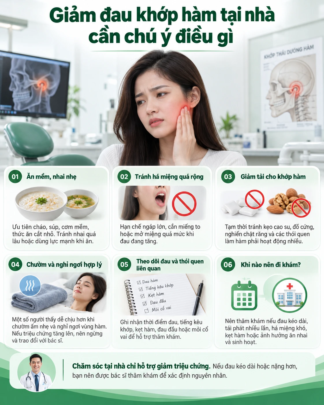 Giảm đau khớp hàm tại nhà cần chú ý điều gì?