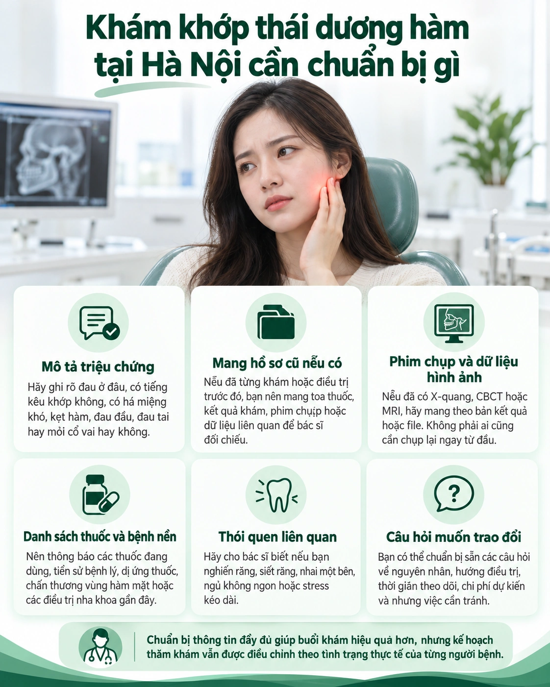 Khám khớp thái dương hàm tại Hà Nội cần chuẩn bị gì?